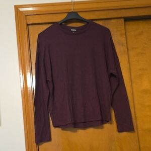 Express Ribbed Crewneck Sweater - Plum